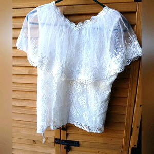 Hannier Elegant White Lace Women Top